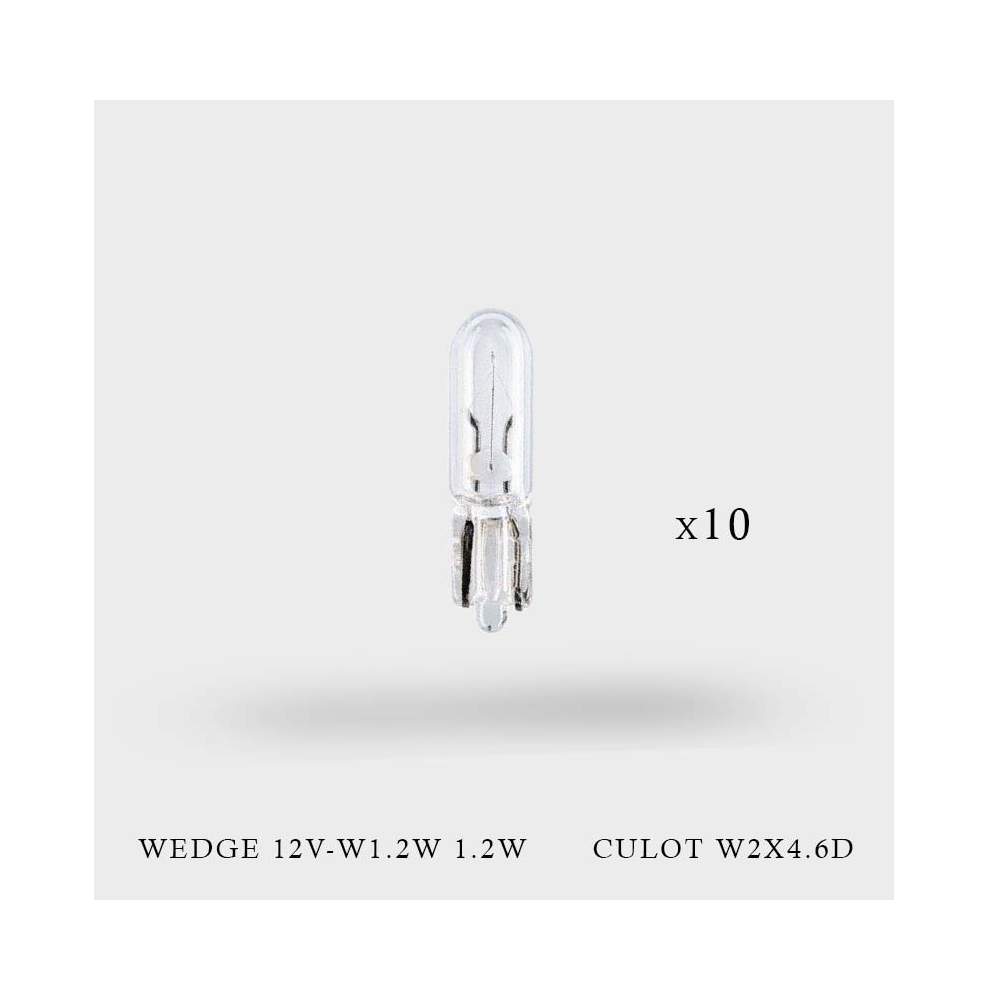 Ampoules wedge 12V-W1.2W 1.2W culot W2X4.6D