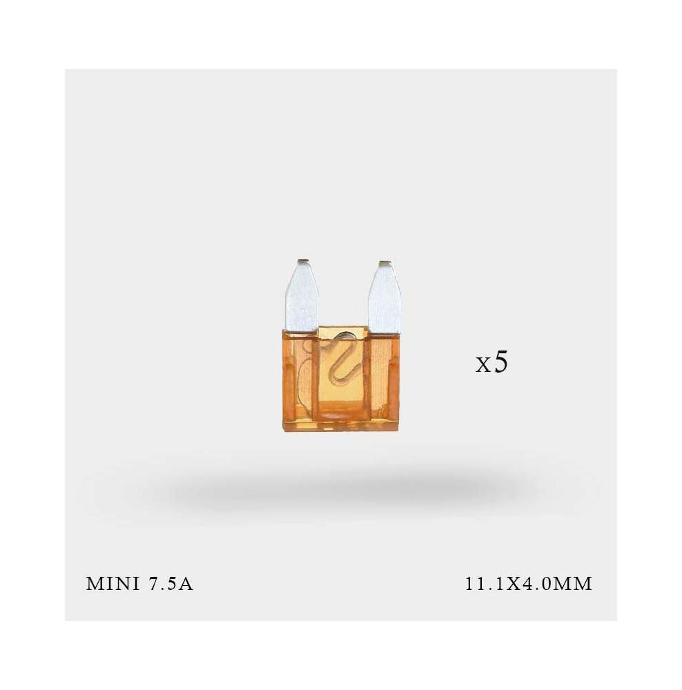 Mini fusibles 7.5A x 5 sous blister Mini fusibles 7.5A x 5 sous blister