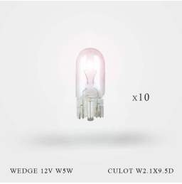 lampe wedge WEDGE 12V W5W culot W2.1X9.5D allumée