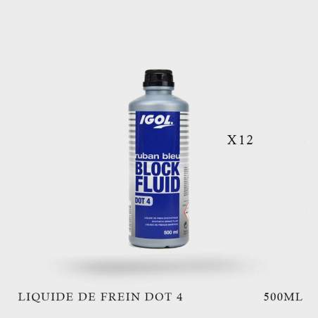 12 x Liquide frein IGOL DOT4 Block Fluid Ruban bleu 500ml