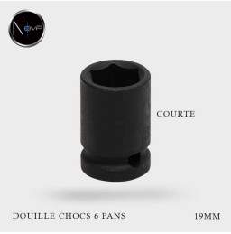 Douille à chocs courte 6 pans 1/2 19mm