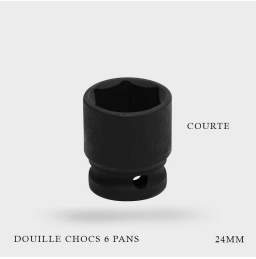 Douille à chocs courte 6 pans 1/2 24mm