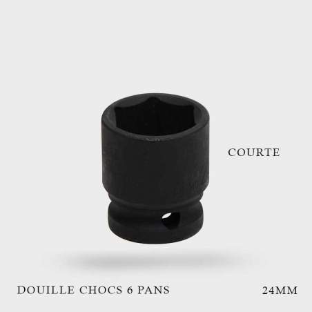 Douille à chocs courte 6 pans 1/2 24mm