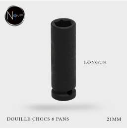 Douille à chocs longue 6 pans 1/2 21mm