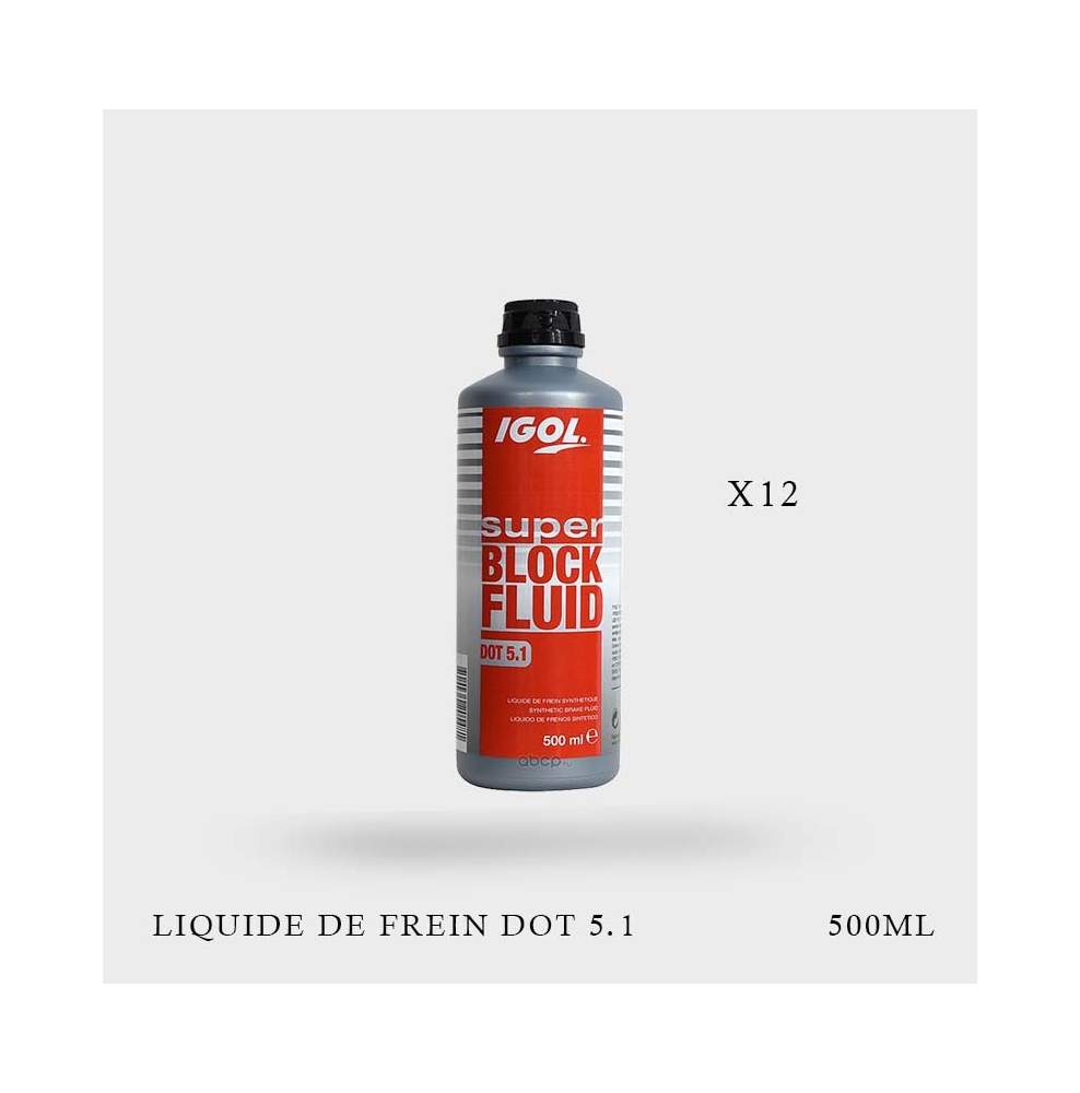 12 x 500ml de Liquide frein IGOL DOT5 Super Block Fluid