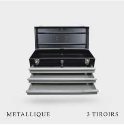 Caisse à outils métallique 3 tiroirs vide
