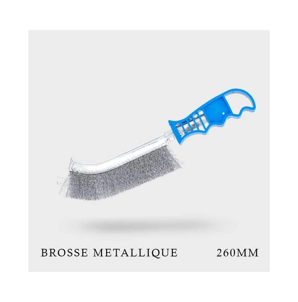 Brosse en fil d'acier manche en plastique 260mm