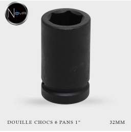 Douille à chocs 1" longue 6 pans  32mm