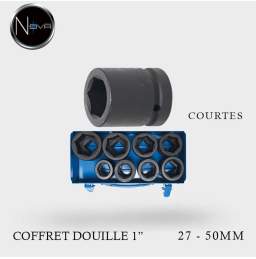 Coffret 8 douilles courtes 1 pouce 27 à 50mm