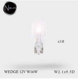 Ampoules Wedges 12V W16W Culot W2.1x9.5D x 10ex