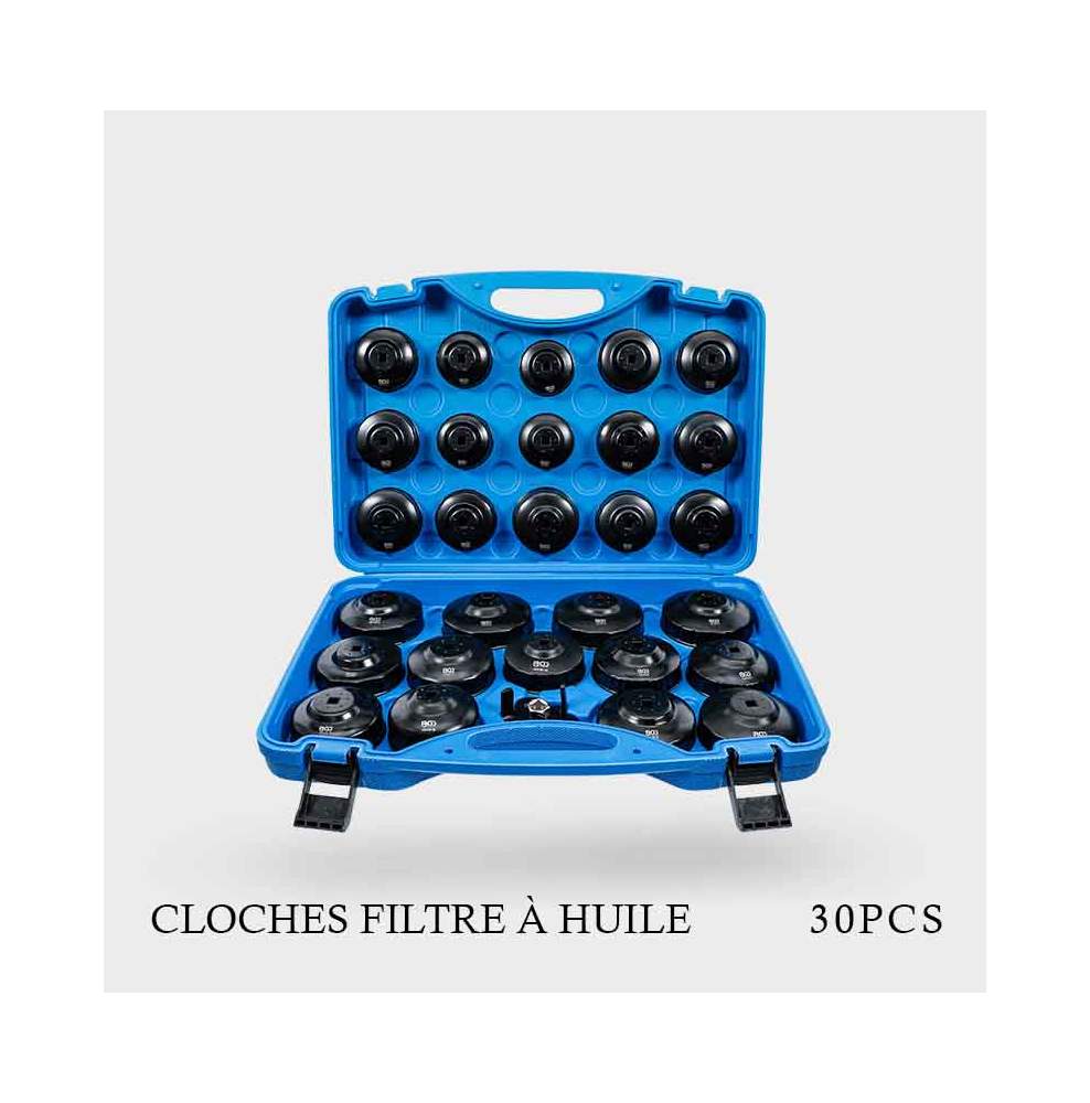 Coffret de 5 cloches + 1 clé à griffes - pour filtre à huile par