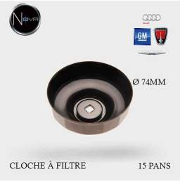 Cloche filtre à huile 15 pans Ø 74mm Audi Chrysler GM Rover