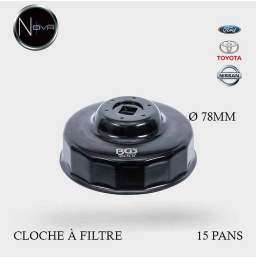 Cloche filtre à huile 15 pans Ø 78mm Ford Nissan Toyota