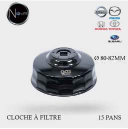 Cloche filtre à huile 15 pans Ø 80-82mm Honda Mazda Nissan Subaru Toyota