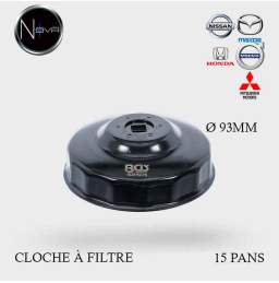 Cloche filtre à huile 15 pans Ø 93mm Honda Mazda Mitsubishi Nissan Volvo