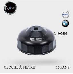 Cloche filtre à huile 16 pans Ø 86mm BMW 119240 et Volvo 9995679