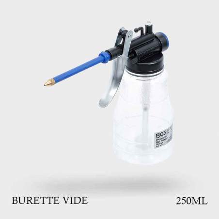 Burette d'huile en plastique vide