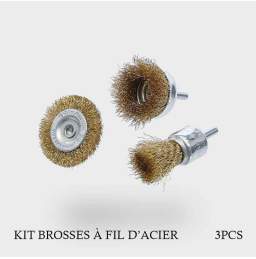 Jeu de brosses à fil d'acier