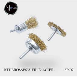 Jeu de brosses à fil d'acier