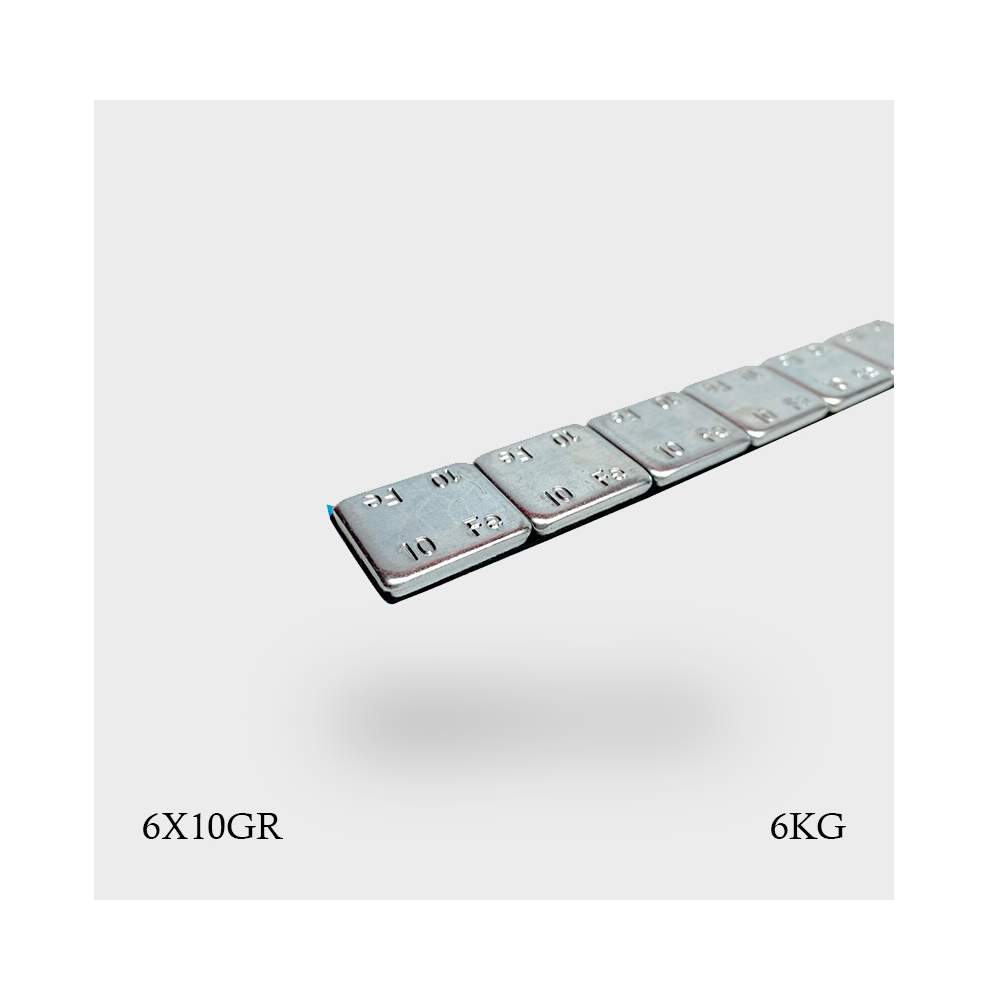Masses autocollantes barettes 6x10gr Masses autocollantes barettes 6x10gr
