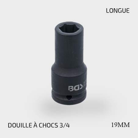 Douille à choc six pans longue  (3/4")  19 mm