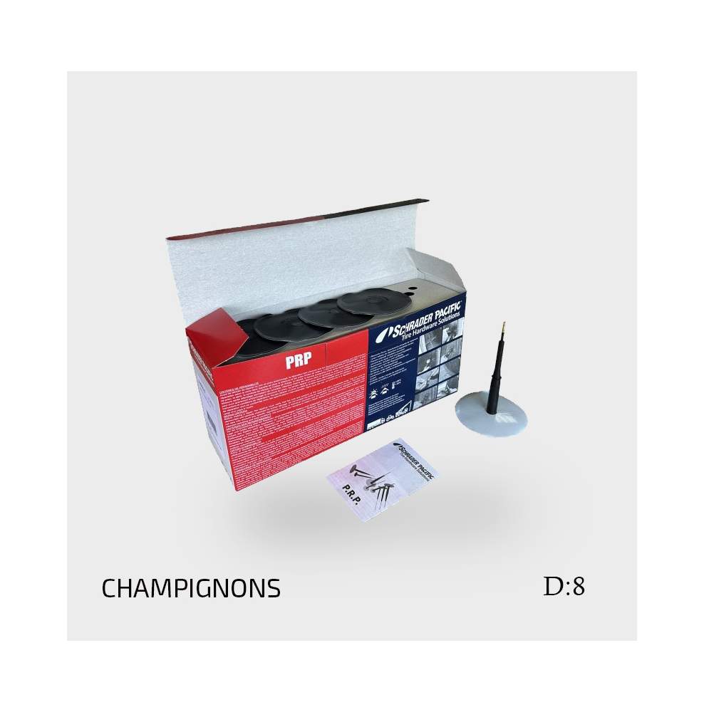 Champignons de réparation tubeless 8mm x 12 pcs