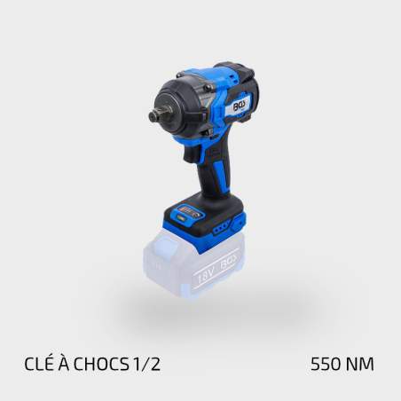 Clé à choc sur batterie 1/2 550Nm avec batterie et chargeur
