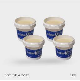 Lot 4 pots de crème de montage blanche Rubber Vulk 1KG