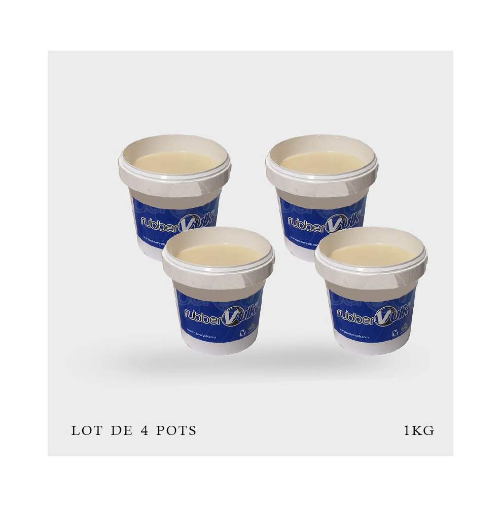 Lot 4 pots de crème de montage blanche Rubber Vulk 1KG